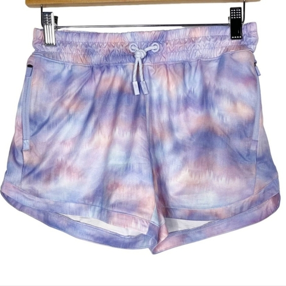 ATHLETA ALL PLAY 3" SHORT IN TIE DYE PURPLE AND PINK SIZE 14 - Picture 7 of 8